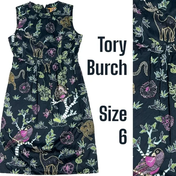 Tory Burch Silk Blend Mini Sheath Dress magical animal print size 6 - Picture 11 of 15